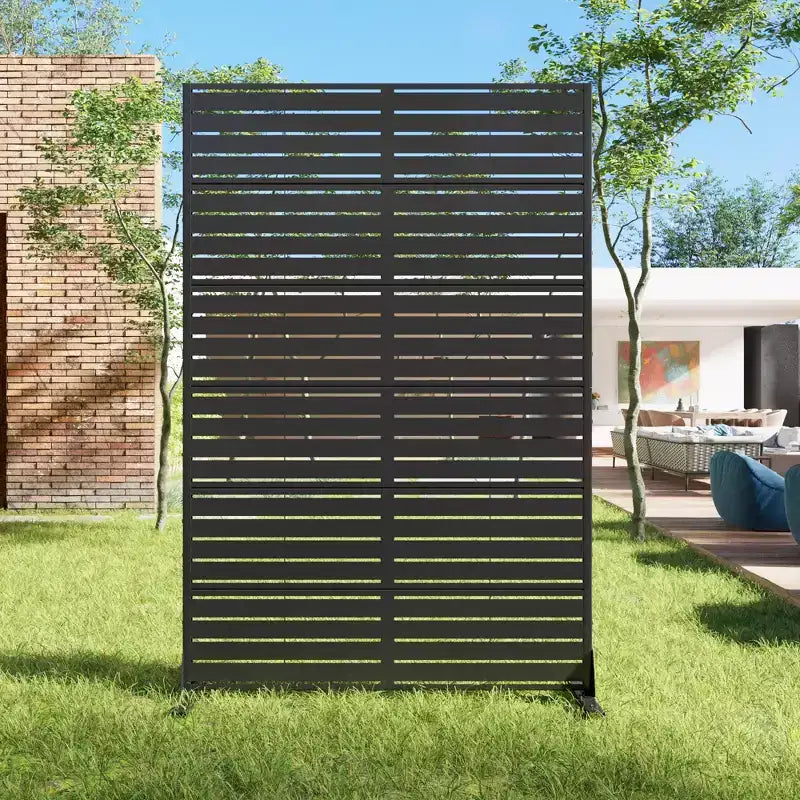 Dovelina 72H x 47W Outdoor Metal Privacy Screen Freestanding Decorative Screen Patio Fence Panels