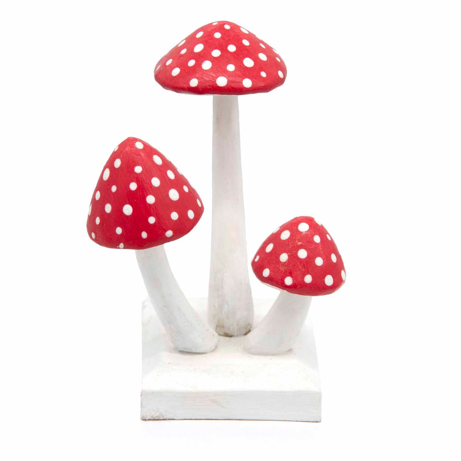 Carved Fly Agaric Mushroom Cluster