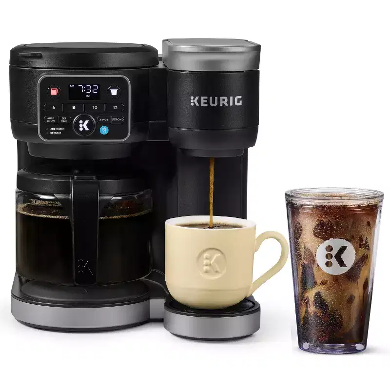 Keurig K-Duo Hot & Iced Single-Serve & Carafe Coffee Maker Black: Electric Drip Coffee Pot, 72 oz Capacity