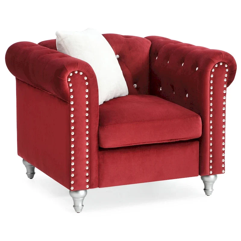 Velvet Crystal Accent Chair