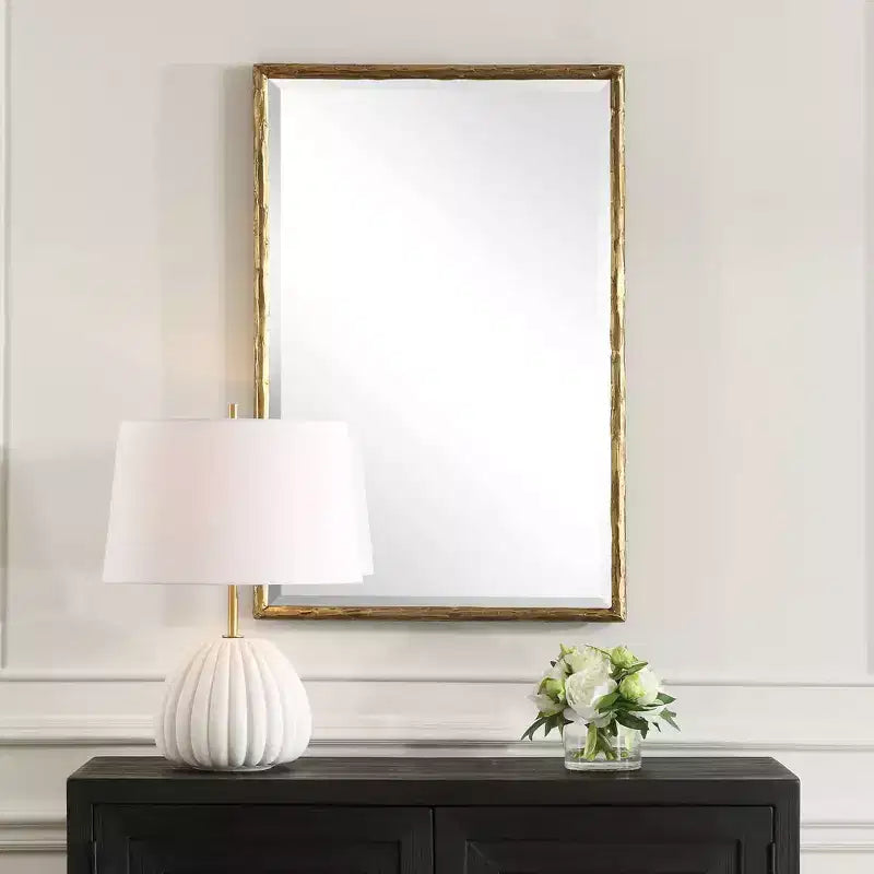 Uttermost Sutton 24 1/4 x 36 1/4 Gold Rectangle Wall Mirror