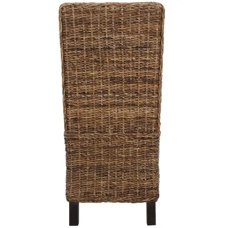 Set of 2 Natural Wicker Dining Chairs 19W x 22D x 41H, Boho Coastal Style