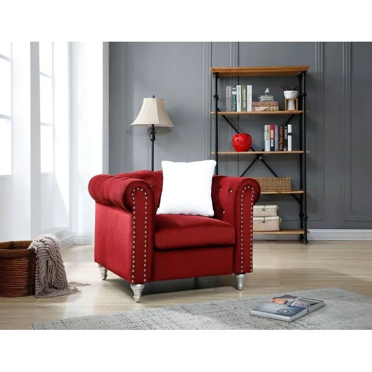 Velvet Crystal Accent Chair