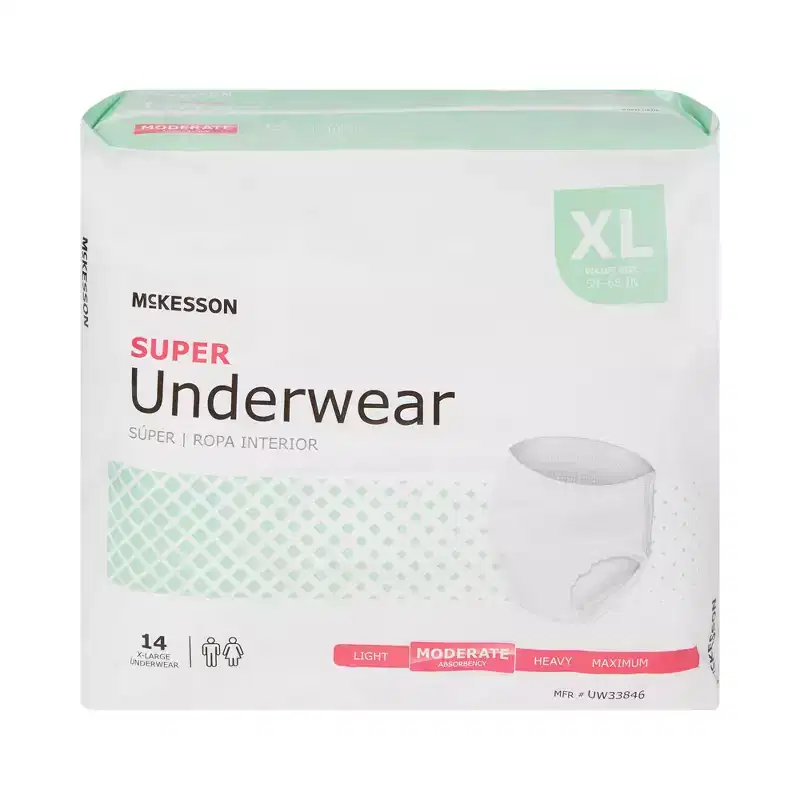 McKesson Disposable Underwear Pull On with Tear Away Seams X-Large, UW33846, Moderate