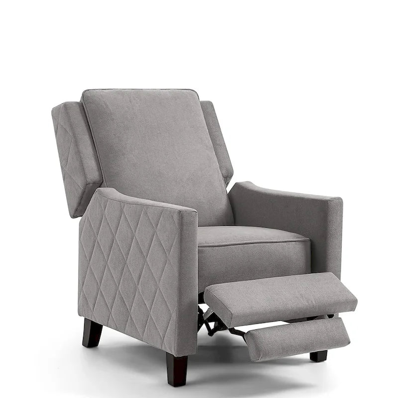 Push Back Recliner Chair with Linen Wing Back