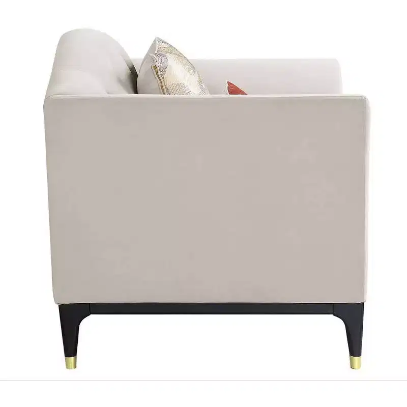 71 Tayden Sofas Beige Velvet: Acme Furniture, Crystal Tufting, Gold Accents