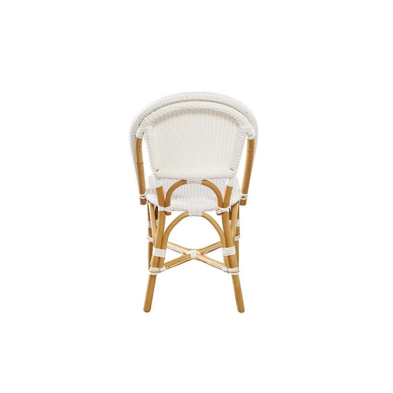 Rattan Dining Chair in White, Set of 2
