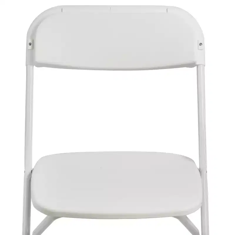 Elama 4 Piece Plastic Folding Chair in White