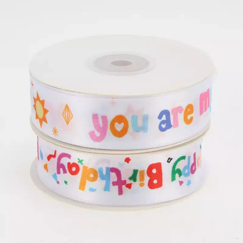 Unique Bargains 0.98x72.18' Reusable Letter Pattern Gift Ribbon