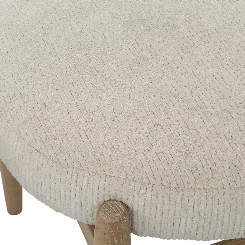 Uttermost Acrobat 24 1/2W Textured Off-White Fabric Bench