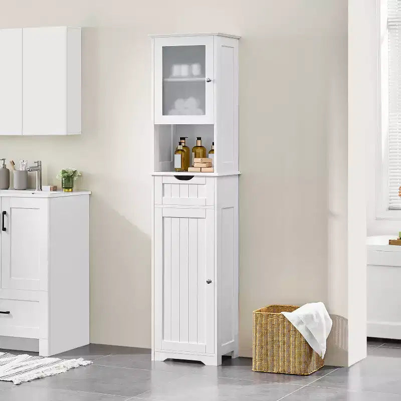 Yaheetech 67 Freestanding Storage Cabinet with Adjustable Shelves for Kitchen, Bathroom, Living Room, White