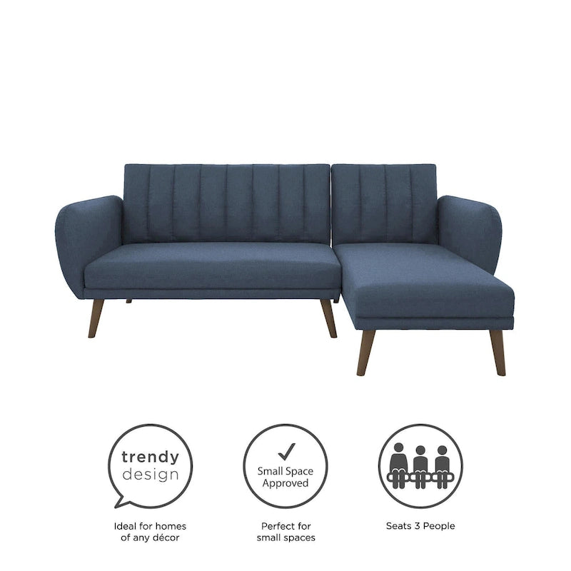 Sectional Futon Sofa Bed, Convertible Sleeper, Modern Living Room Couch