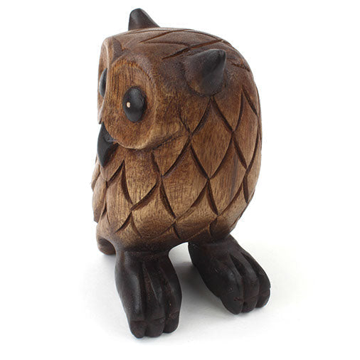 Medium Carved Rain Tree Owl
