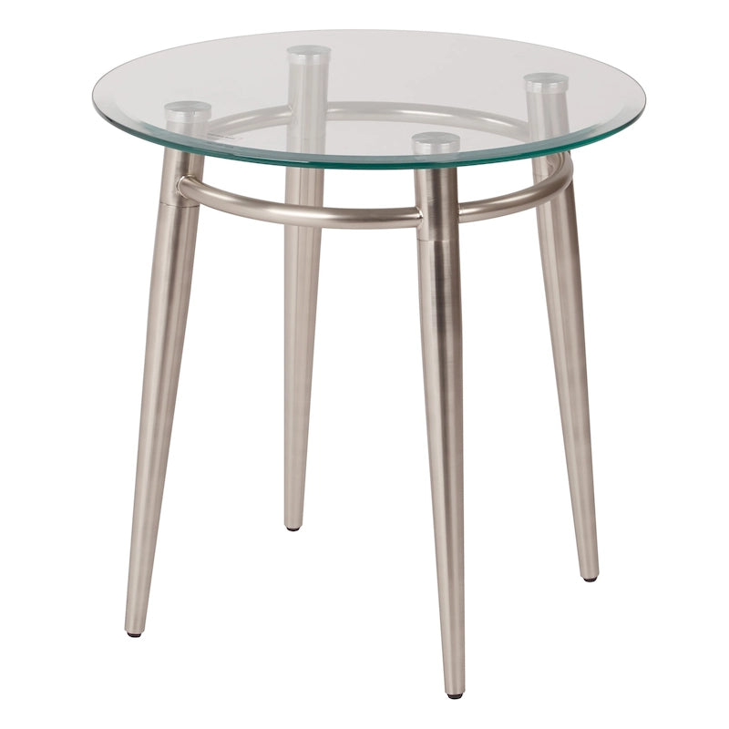 Mid Century Round Top Glass End Table