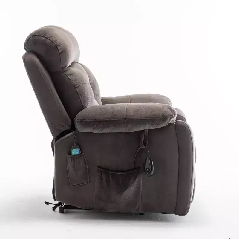 Electric Lift Massage Recliner With Heating Function And Side Pocket - ModernLuxe