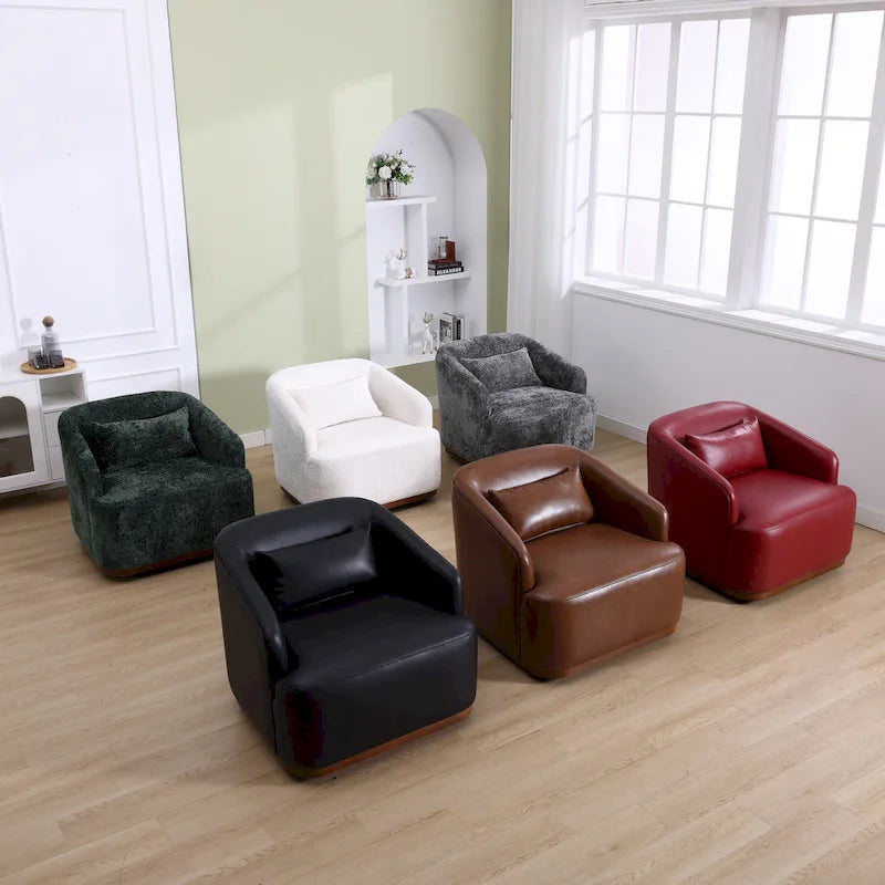 360-Degree Swivel Barrel Accent Chair