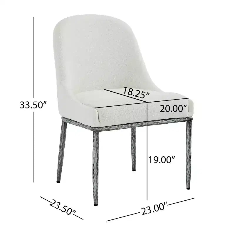 Linnea Industrial 5 Piece Upholstered Dining Chairs with Round Pedestal Dining Table
