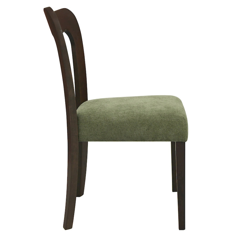 Modern Upholstered Dining Chair Set of 2 with Open-Back Design