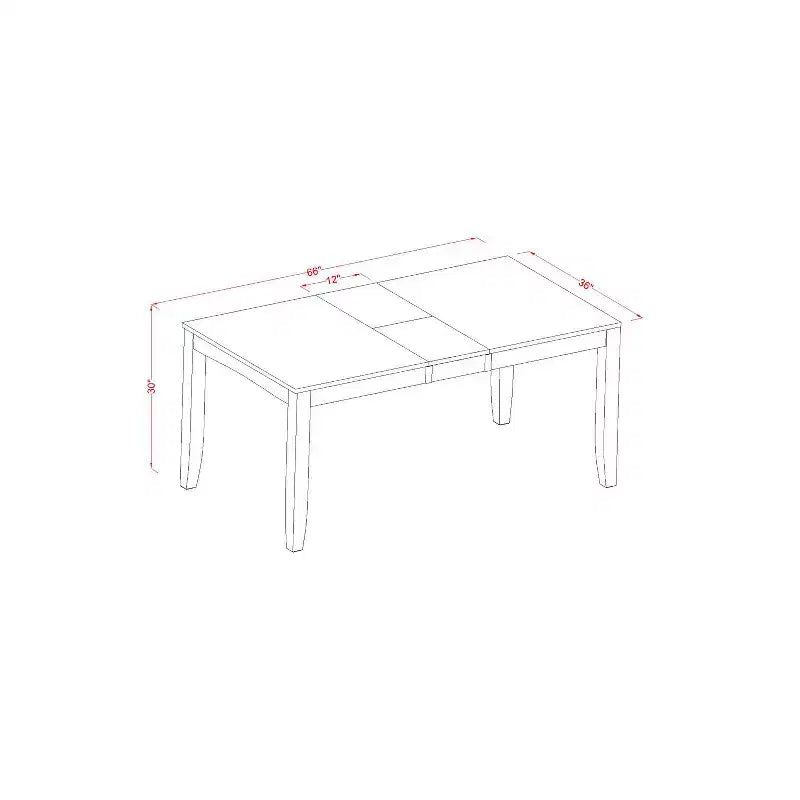 Rectangular Dining Set - 7 Piece Table & Chair Set - Espresso Finish - Extendable Leaf Table - Wood Dining Chairs