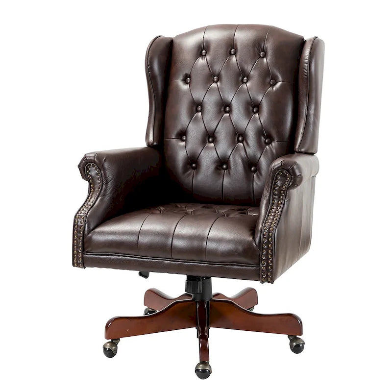 Modern swivel executive chair with tufted backrest