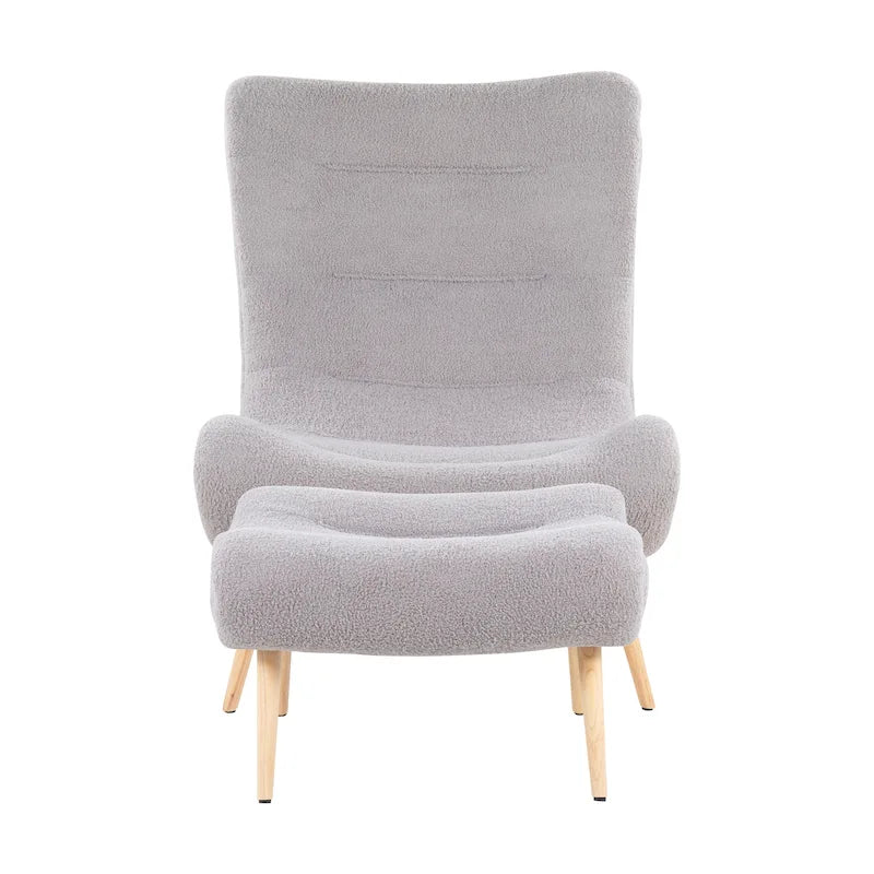 Sherpa Accent Chair with Ottoman