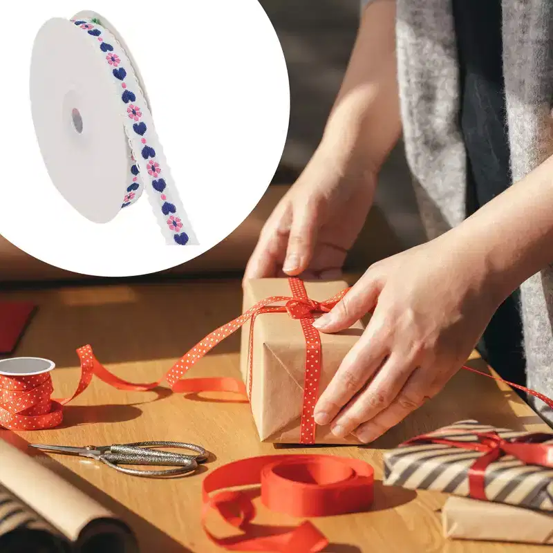 Unique Bargains 0.39x29.53' Heart Flower Gift Ribbon