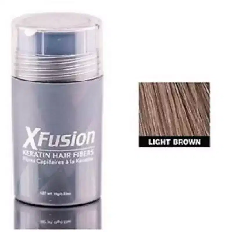XFusion Keratin Hair Fibers (0.54 oz) - LIGHT BROWN| Appearance of Naturally Thick, Full Hair by Toppik X Fusion