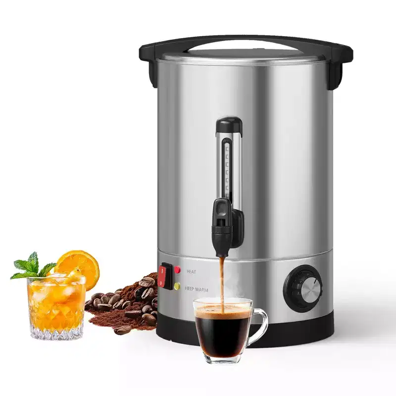 Commercial Coffee Urn, Large Capacity Stainless Steel Hot Coffee Maker, Double Wall Heat Retention Thermal Carafe