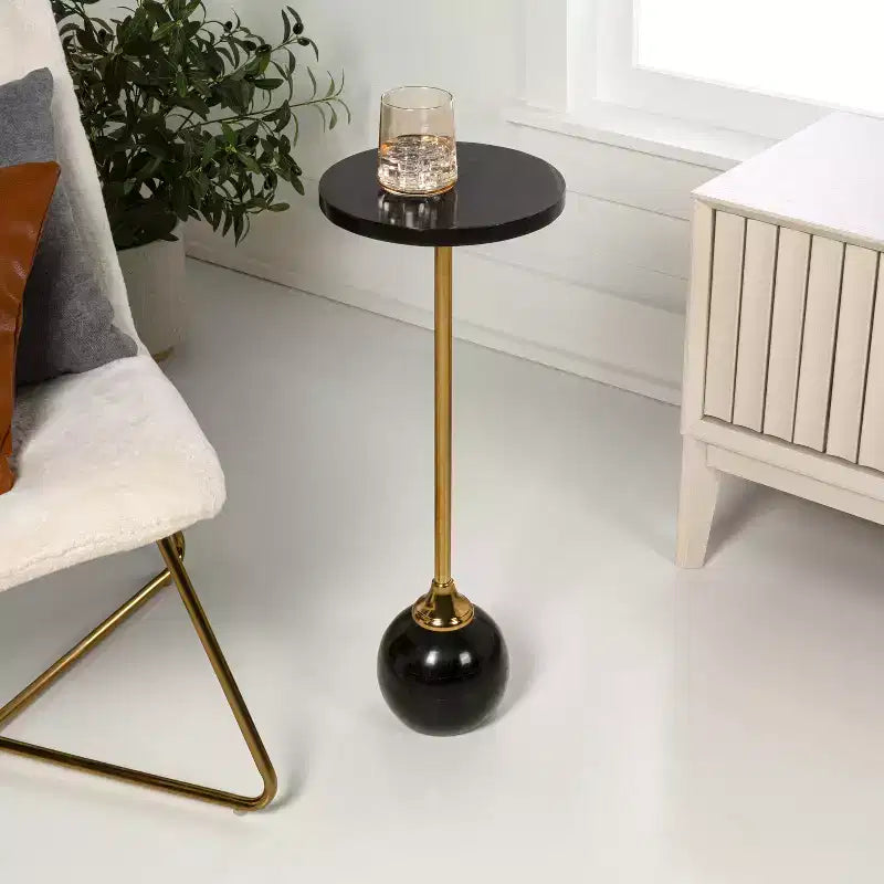 JONATHAN Y Evelyn 26 Modern Glam Metal/Resin Mosaic Top Pedestal Drink Table and Decorative End Table