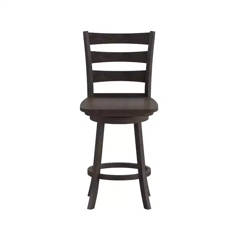 Emma and Oliver Classic Ladderback Counter Height Dining Stool with Wood Seat