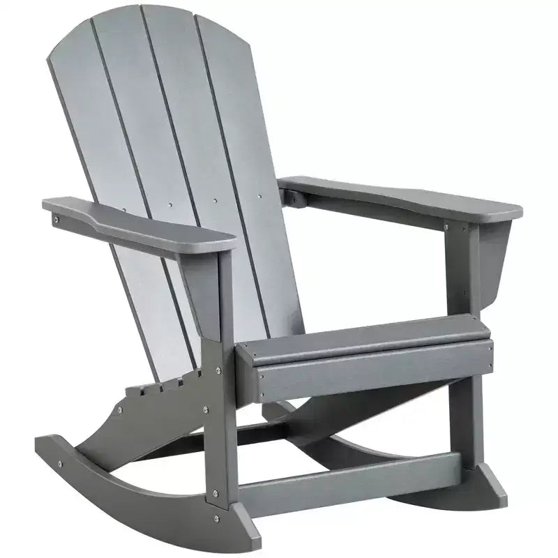 Outdoor Rocking Chair, HDPE Adirondack Porch Rocker Chair for Garden, Patio