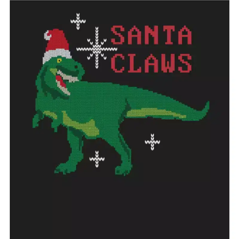 Santa Claws T-Rex Christmas Adult Long Sleeve Hoodie