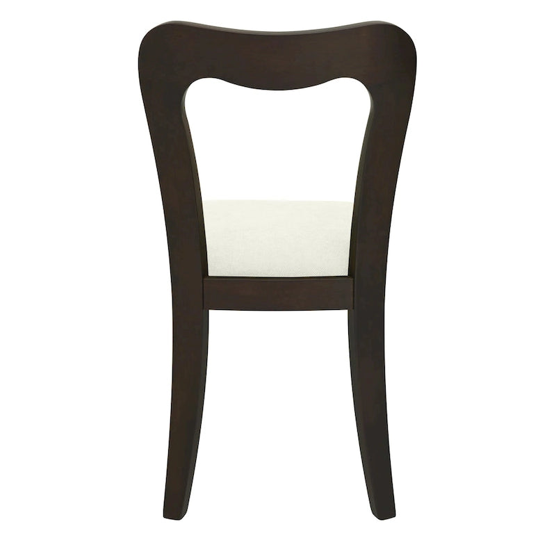 Modern Upholstered Dining Chair Set of 2 with Open-Back Design