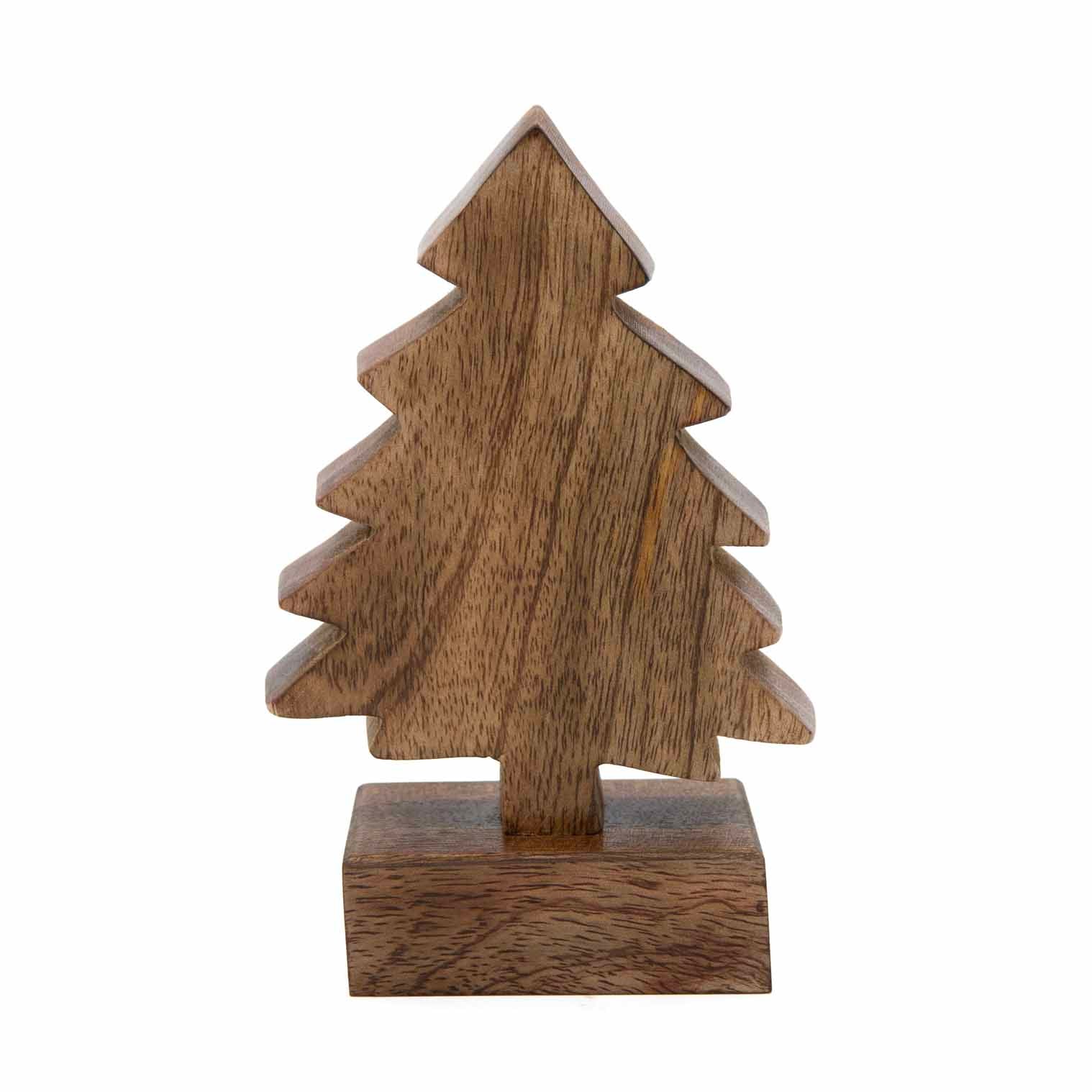 Carved Mango Wood Christmas Tree, Small