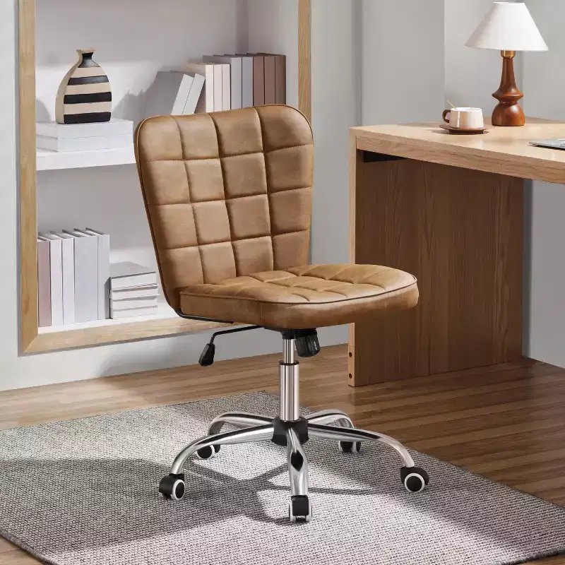 Yaheetech Modern Mid-back Office Chair Armless Desk Chair