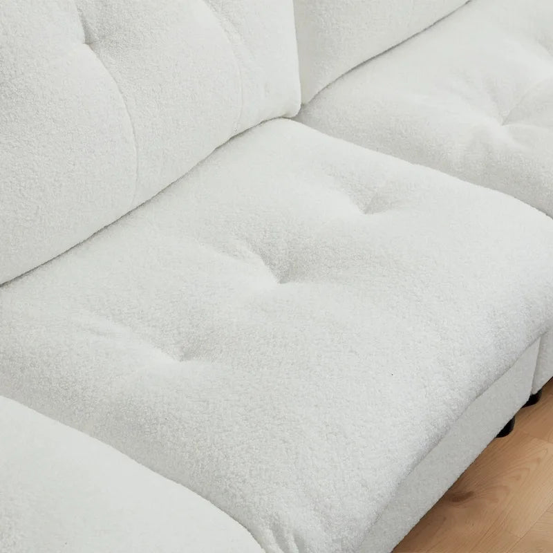 96 Inch Cloud Style Loveseat Sofa Modern Velvet Fabric