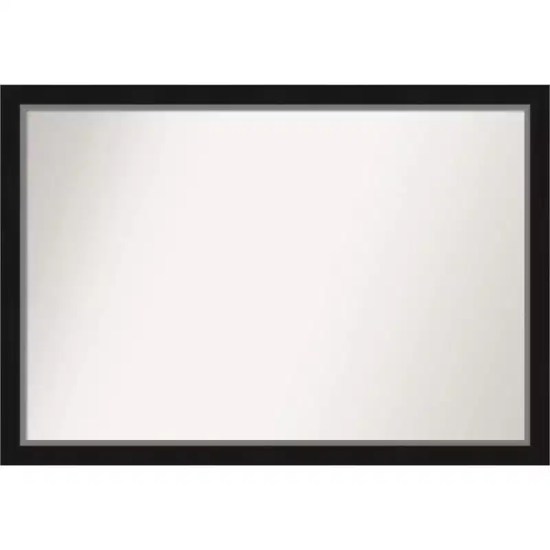 39" x 27" Non Beveled Eva Black Silver Narrow Wall Mirror