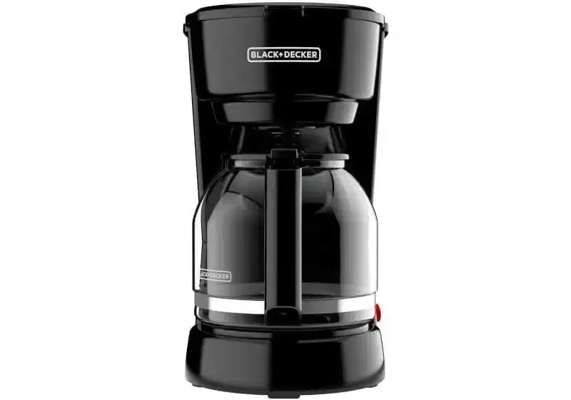 BLACK+DECKER 12-Cup Coffee Maker with Easy On/Off Switch, Easy Pour, Non-Drip Carafe with Removable Filter Basket, Vortex Technology, Black