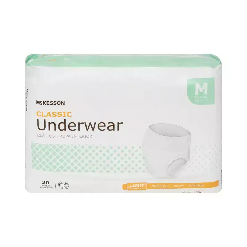 McKesson Classic Incontinence Underwear, Light Absorbency, Unisex, Medium