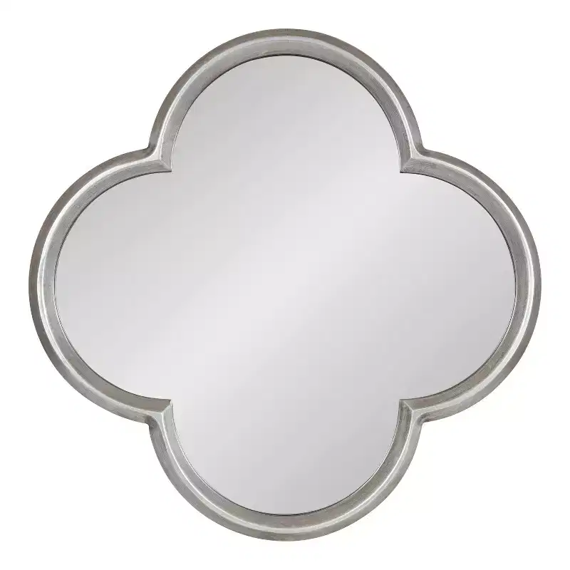 Kate and Laurel Krisi Scalloped MDF Scallop Mirror, 28x28, Silver