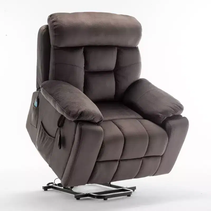 Electric Lift Massage Recliner With Heating Function And Side Pocket - ModernLuxe