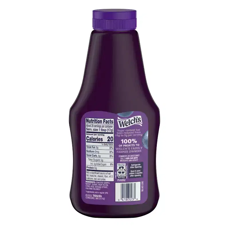 Welch's Reduced Sugar Squeezable Concord Grape Jelly - 17.1oz