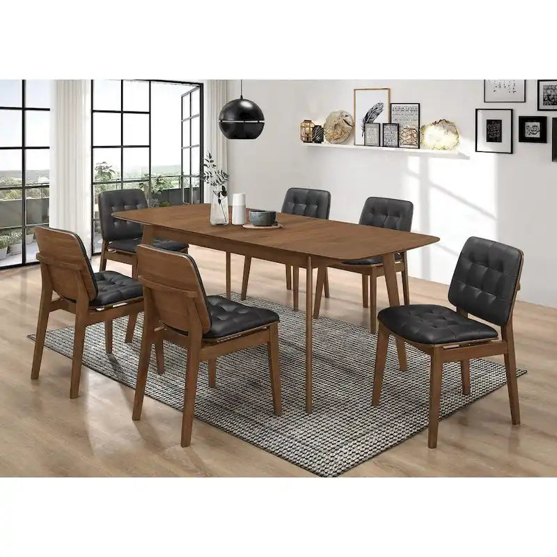 Rectangular Dining Table in Natural Walnut with Butterfly Leaf