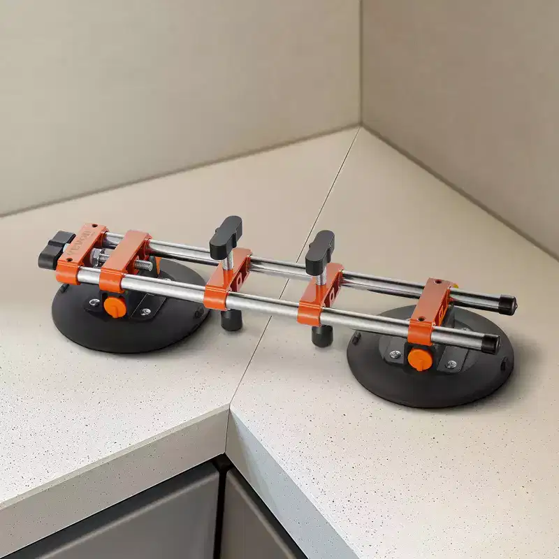 VEVOR Seamless Seam Setter, 2 Packs, Granite Seam Setter with 6 in Vacuum Suction Cups & Tool Bag, Seam Joiner for Seam Joining & Leveling, Orange