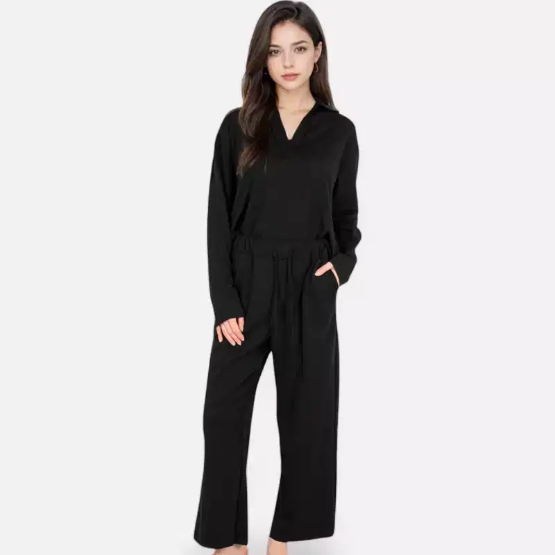 Anna-Kaci Women's Relaxed Fit Pullover and Wide Leg Lounge Pants Set