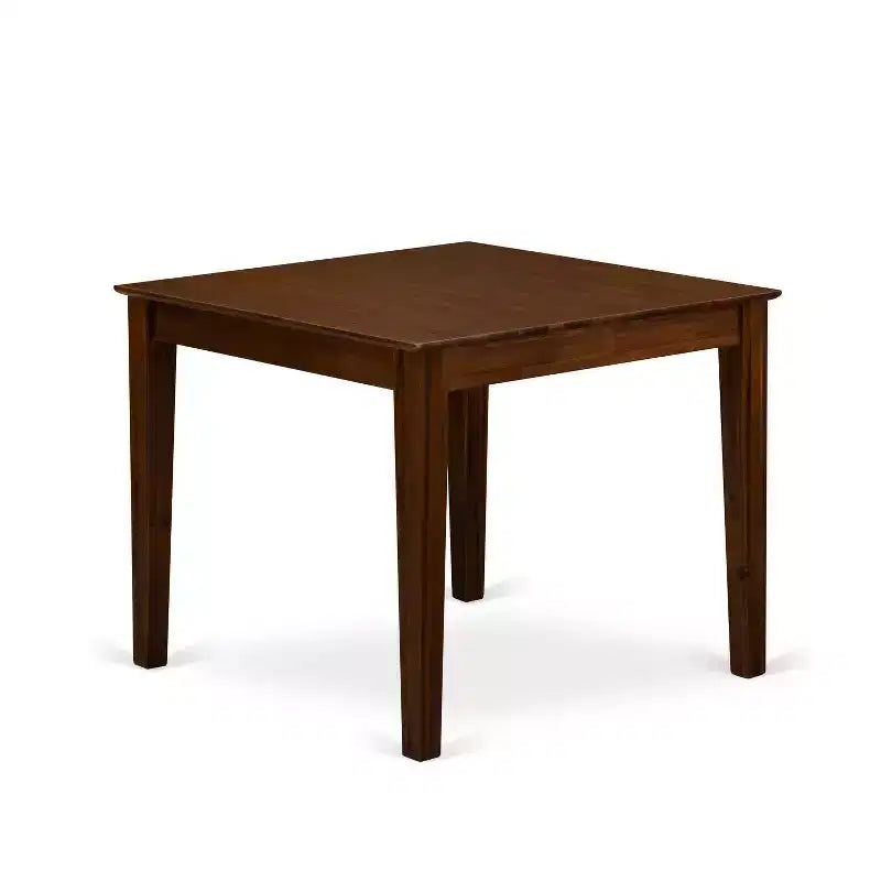 3-Piece Antique Walnut Finish Square Solid Wood Top Dining Table Set