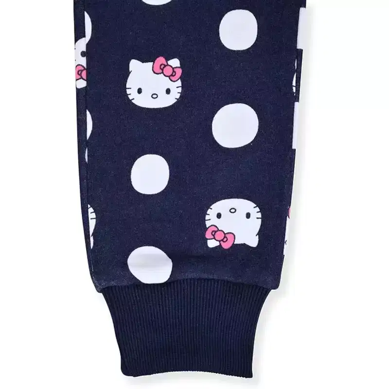 Hello Kitty Little Girls' 2-Piece Fleece Sweatshirt & Jogger Set, Light Pink/Dots, 6X