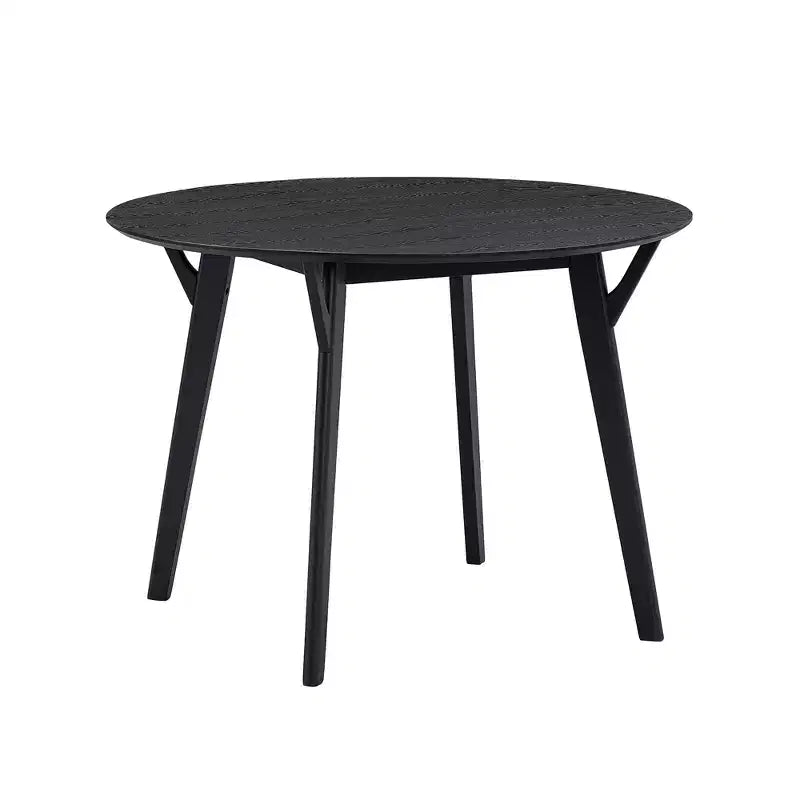 GDFStudio Lambert Modern Rubber Wood and Fabric Upholstered 5 Piece Round Dining Table Set
