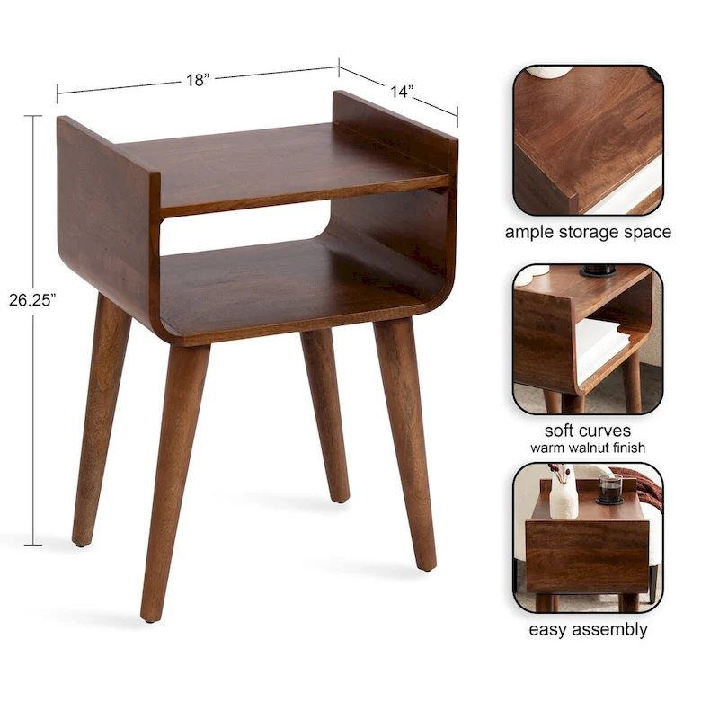 Kate and Laurel Quilby Wood Side Table - 18x14x27