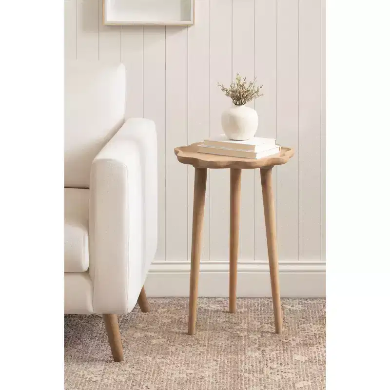 Kate and Laurel Alezar Scallop Wood Side Table